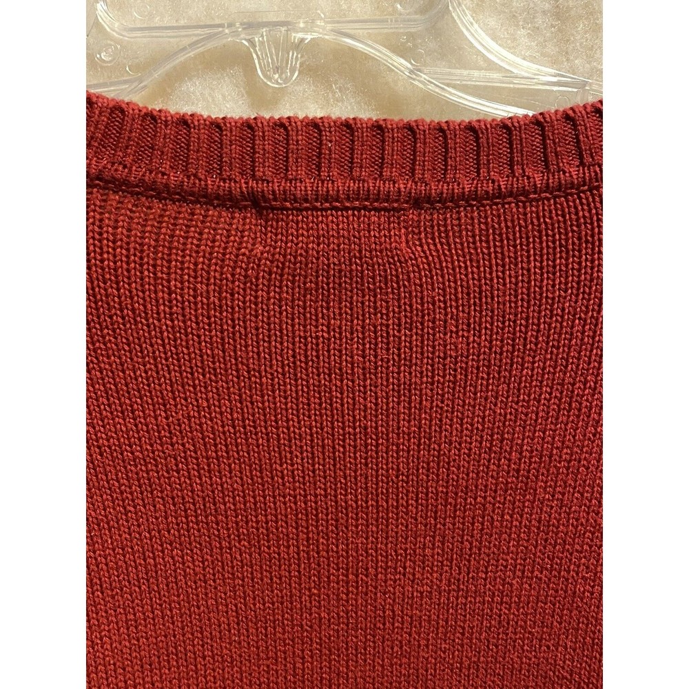 Dockers Sweater Sz L Mens Red Black Cotton Crew Neck Fair Isle Pullover - Picture 8 of 10